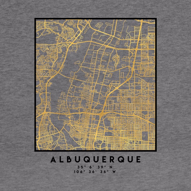 ALBUQUERQUE NEW MEXICO CITY STREET MAP ART by deificusArt